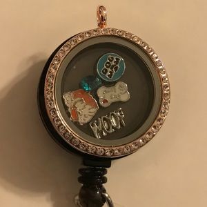 3/$75 Dog Mom locket badge reel